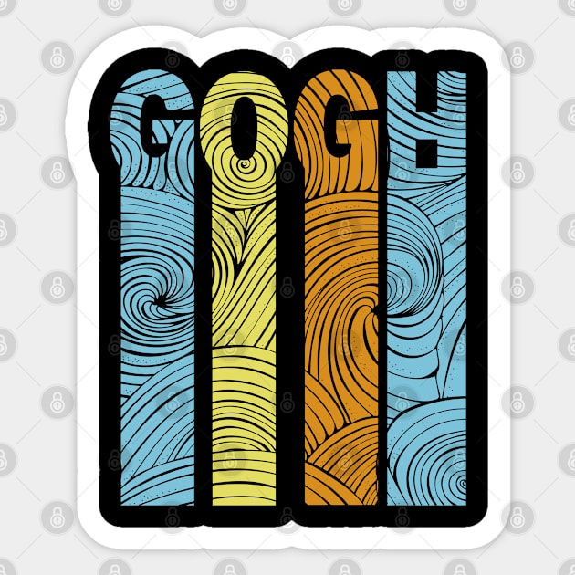 Van Gogh - Retro Letters - Pastel Vintage Sticker by TuncGK